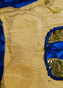 Blue Saree with Sequin Blouse