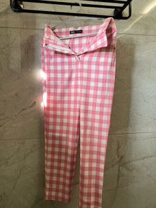 Zara Pink Checkered Pants