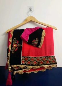 Elegant Pink &amp; Navy Saree