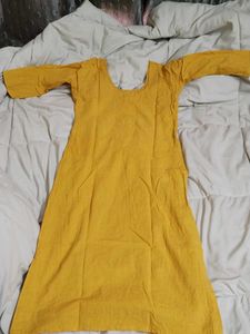 Yellow Embroidered Kurta