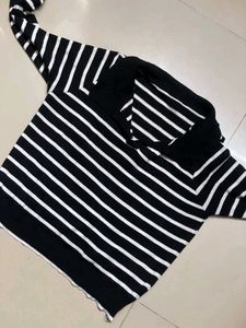 Striped Black & White Top