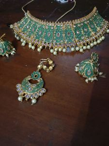 Green Choker Jhumka#choker#jhumka #green #new