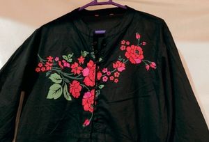 Black Floral Kurti🖤Eid Sale💫