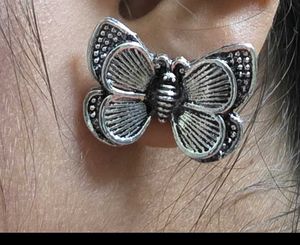 Butterfly Earrings silver oxidised