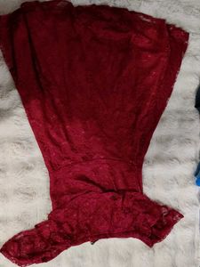 Red Lace Off-Shoulder Dress