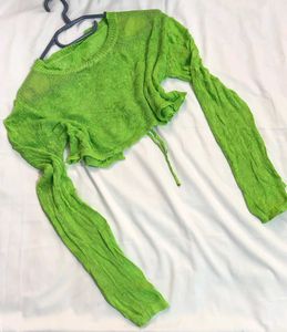 💫Buy1 Get1 Free Green Knit Crop Top