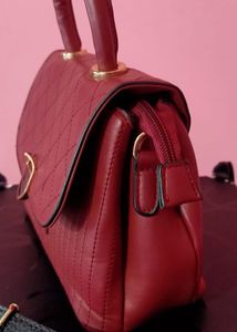 Toniq Maroon Quilted Handbag