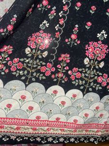 Charcoal Black &amp; Pink Printed Kurta