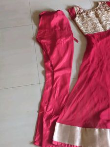 Red &amp; Gold Anarkali Suit