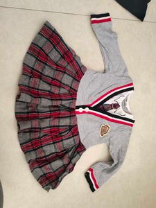Soft Cotton Uniform Style Baby Frock