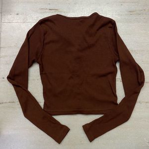 Brown Buttoned Top