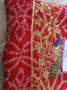 Red Bandhani Saree