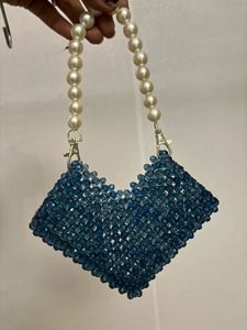Beaded Mini Bag with Pearl Handle