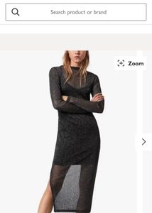 All Saints Sparkly Sheer Midi Dress - Uk 8, US 4