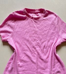 Pink Ribbed Tee