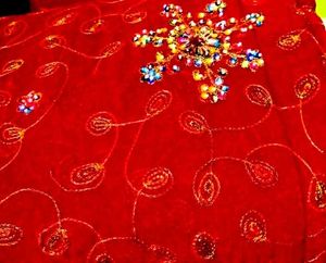 Embroidered Red Sari