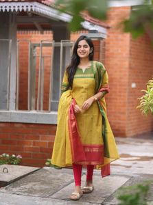 Cotton Ethnic Salwar Kameez Suit Set
