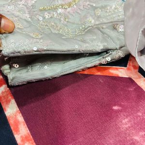 Bell Sleeves Designer Drape Saree