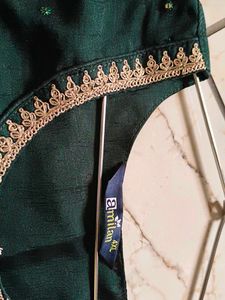 Elegant Green &amp; Gold Embellished Kurti