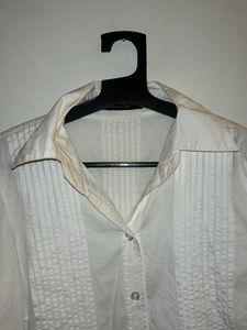 White Pleated Shirt