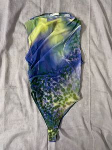 Zara Printed Tulle Bodysuit