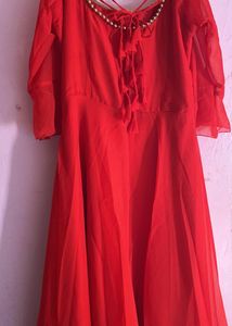 Red Anarkli Dress
