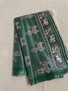 Green Horse Print Saree