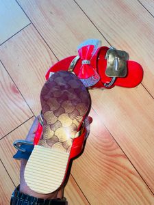 Red Bow Sandals - Size 5