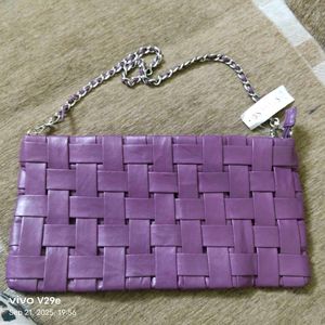 Woven Purple Clutch