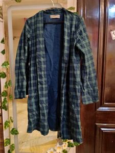 Plaid Open Front Cardigan
