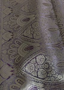 Elegant lavender satin Banarasi Saree