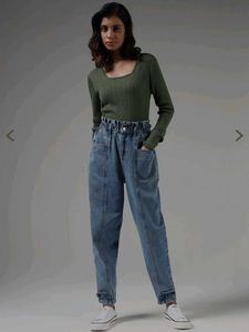 Teal Knitted Crop Sweater