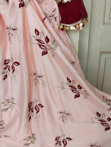 Elegant Maroon &amp; Pink Floral Dress 10/10