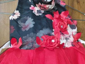 Red &amp; Black Floral Dress