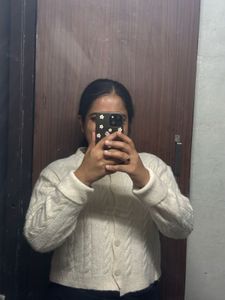 Cream Cable Knit Cardigan