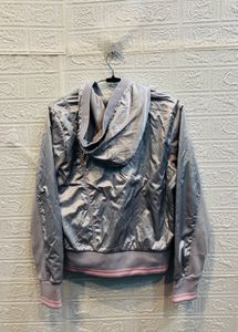 🇮🇹Italy Imported Silver Zip-Up Jacket