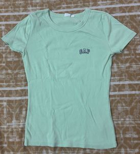 GAP Ribbed T-Shirt With Embroidered Logo