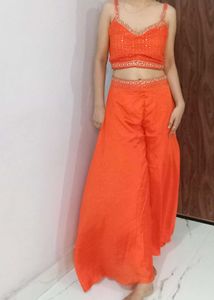 Tangerine Indo Western Set