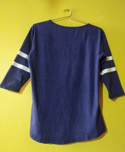 Casual Regular Sleeves Printed Women Blue Top