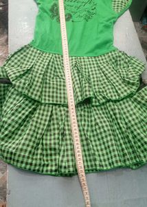Green Gingham Ruffle Dress