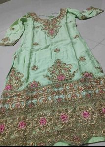 Mint Green Embroidered Pakistani Suit