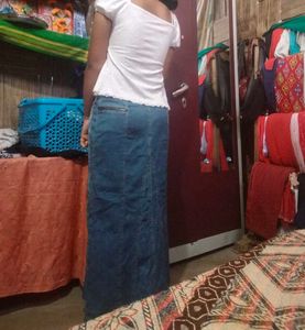 Faded Blue Mermaid Denim Skirt