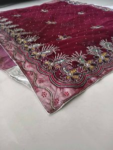 netted heavy handwork partywear saree(all work)