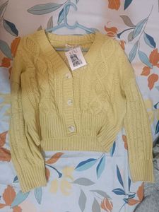 Yellow Knit Cardigan