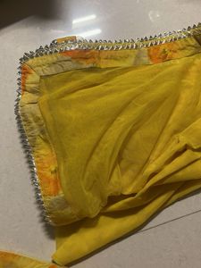 Yellow Gown With Dupatta, Great For Haldi