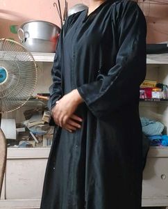 black elegant abaya with handwork and panel at the