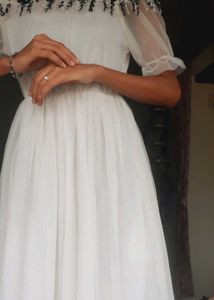 White Off-Shoulder Floral Dress