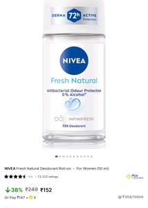 🌟 NIVEA FRESH NATURAL DEODORANT 🌟 72H 🌟 3pack