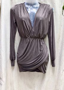 I. Gray Long Sleeve Mini Dress