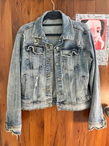 ZARA Distressed Denim Jacket size S